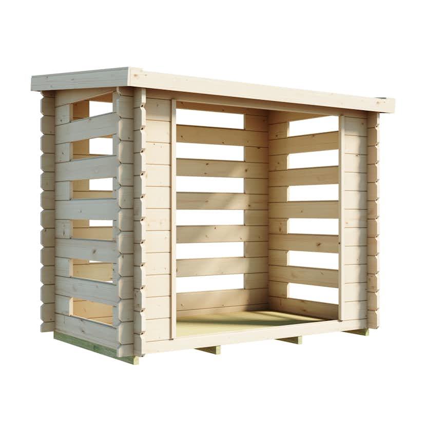Vedbod Luoman Lillevilla Joulukka 2,4 m² Vedförvaring med Pulpettak i Lösvirke
