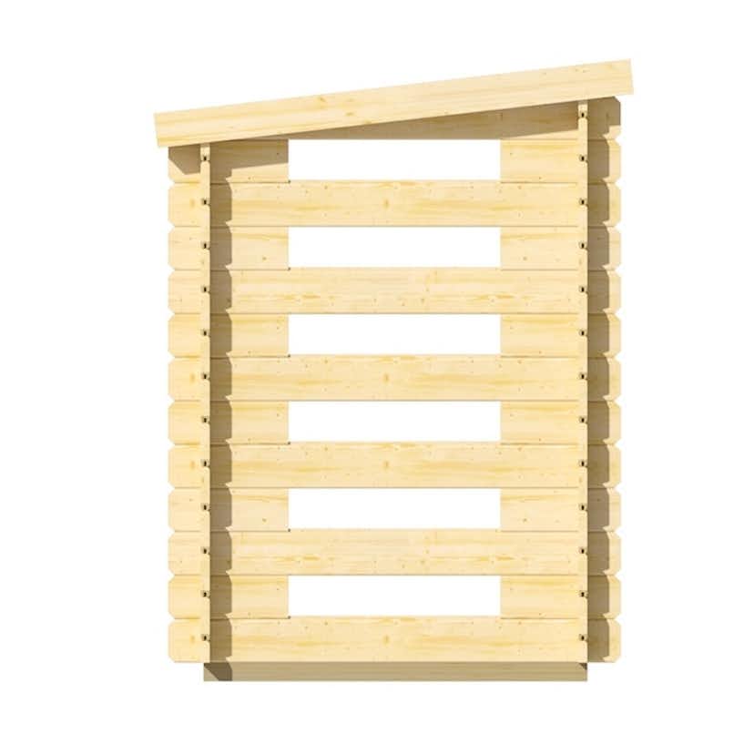 Vedbod Luoman Lillevilla Joulukka 2,4 m² Vedförvaring med Pulpettak i Lösvirke