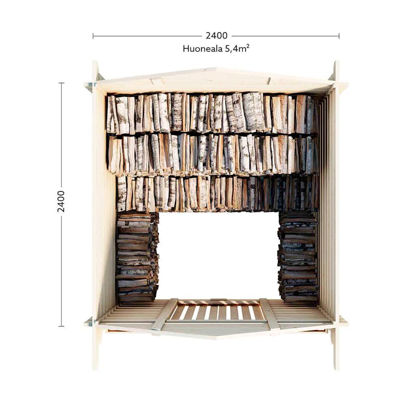 Vedbod Luoman Lillevilla Tahko 4 m² Vedförvaring med Sadeltak i Lösvirke