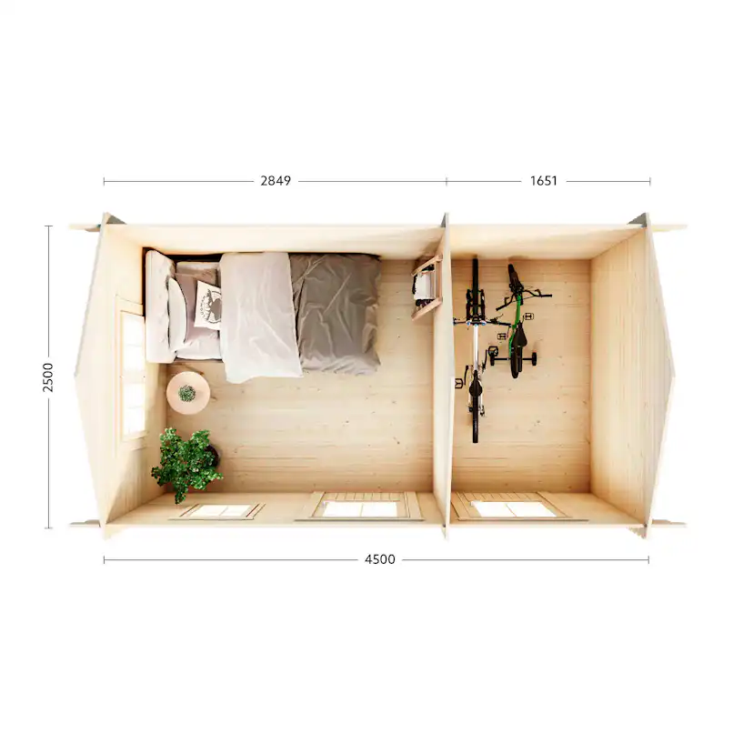 Friggebod Luoman Lillevilla 95 11,3 m² Byggsats Förråd i Trä med Sadeltak