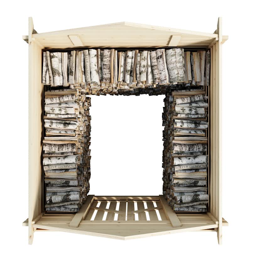 Vedbod Luoman Lillevilla Tahko 4 m² Vedförvaring med Sadeltak i Lösvirke