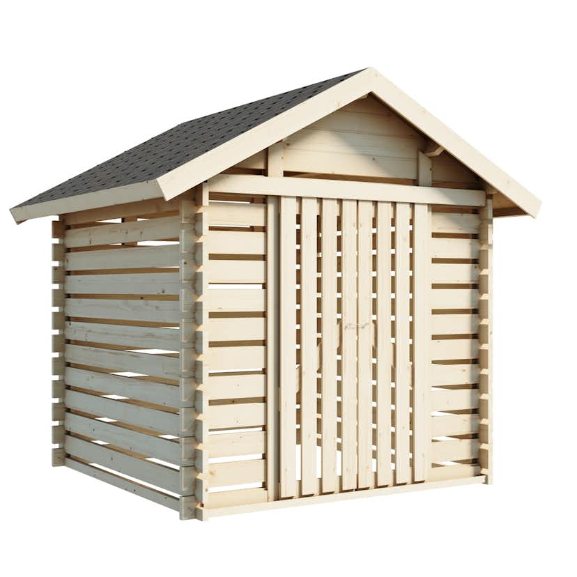 Vedbod Luoman Lillevilla Tahko 4 m² Vedförvaring med Sadeltak i Lösvirke