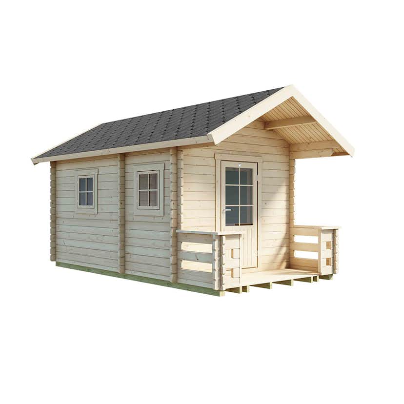 Bastu Luoman Tulilampi 10,3 m² Fristående Utebastu med Sadeltak & Dubbla Rum