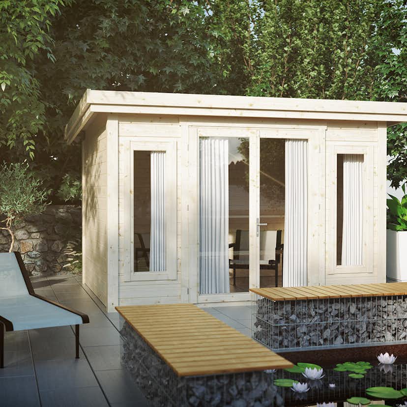 Friggebod Luoman Lillevilla Suovu 8,25 m² Komplett Stuga med Pulpettak