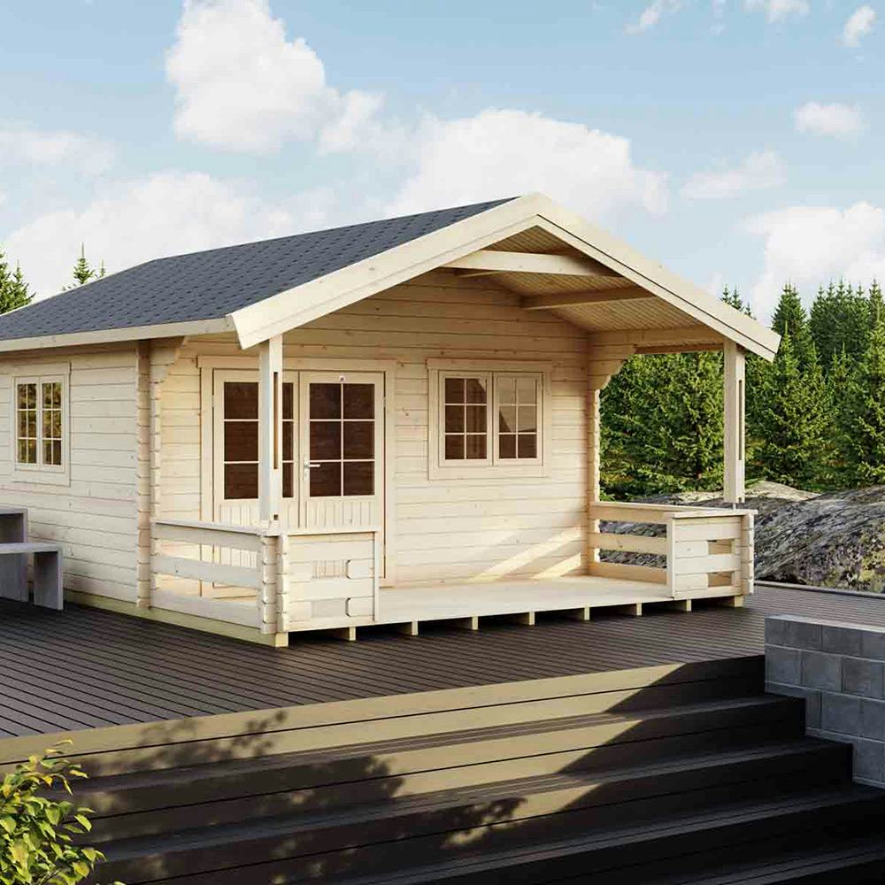 Attefallshus Luoman Lillevilla Saimaa 19,8 m² Komplett Stuga med Sadeltak