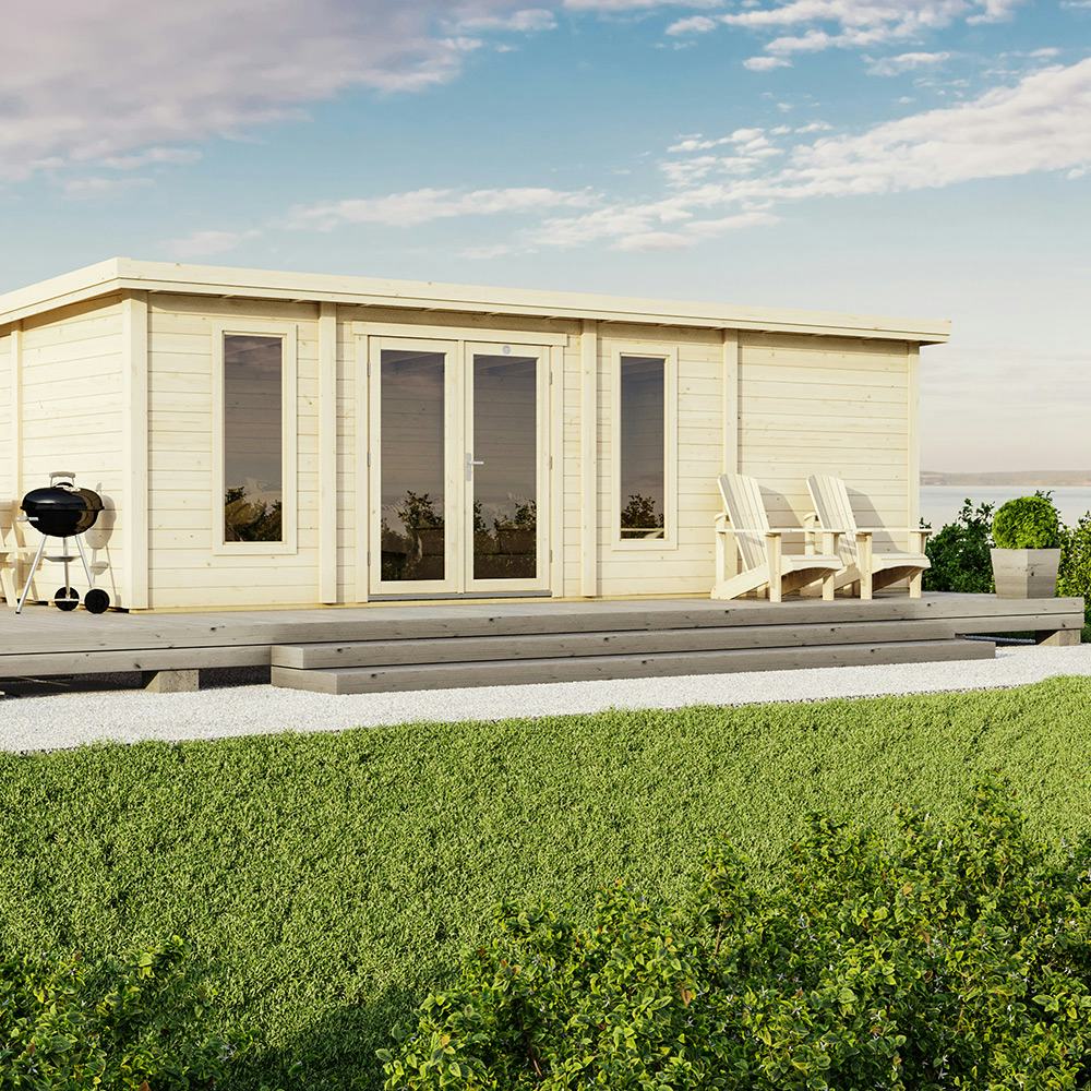 Attefallshus Luoman Lillevilla Teno 28,8 m² Komplett Stuga med Pulpettak