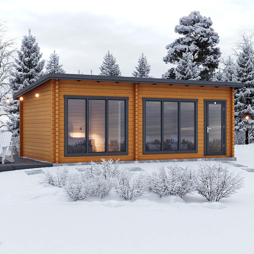 Attefallshus Luoman Lillevilla Sirkku 28 m² Komplett Stuga med Pulpettak