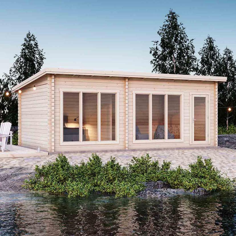 Attefallshus Luoman Lillevilla Sirkku 28 m² Komplett Stuga med Pulpettak