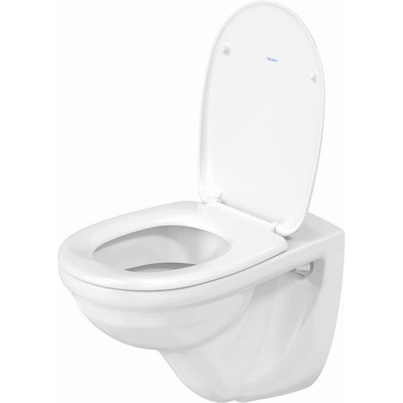 Toalettpaket Duravit D-Code med Vägghängd Toalettstol, Fixtur och Spolknapp