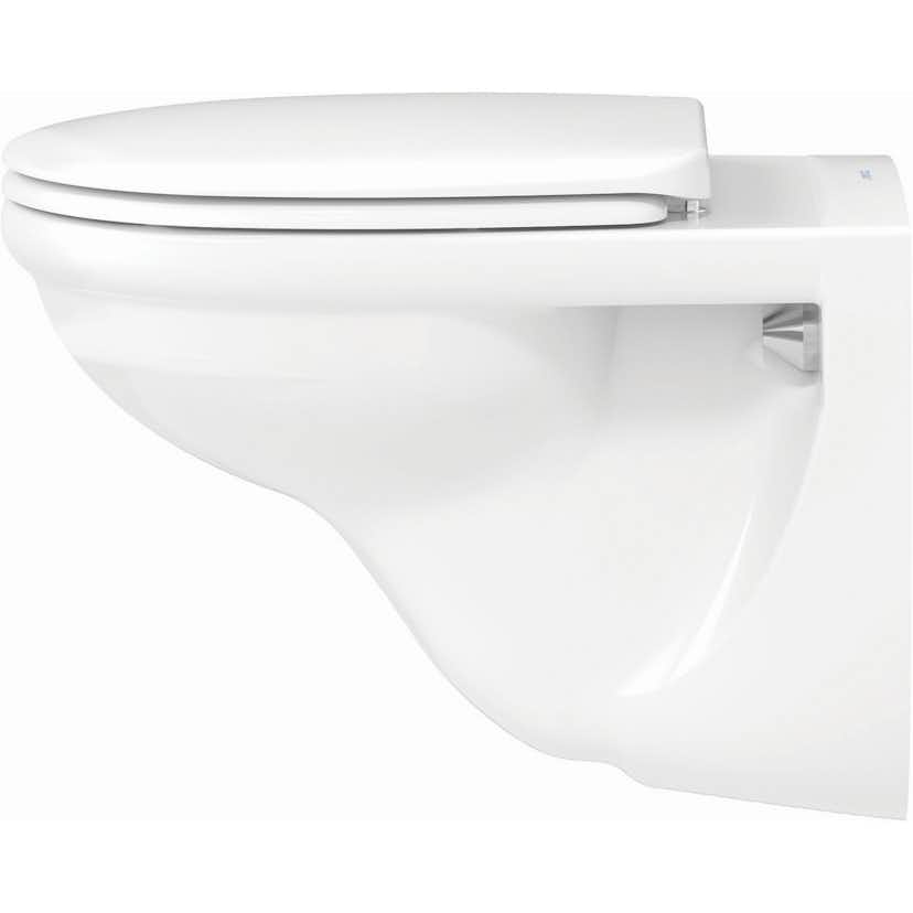 Toalettpaket Duravit D-Code med Vägghängd Toalettstol, Fixtur och Spolknapp