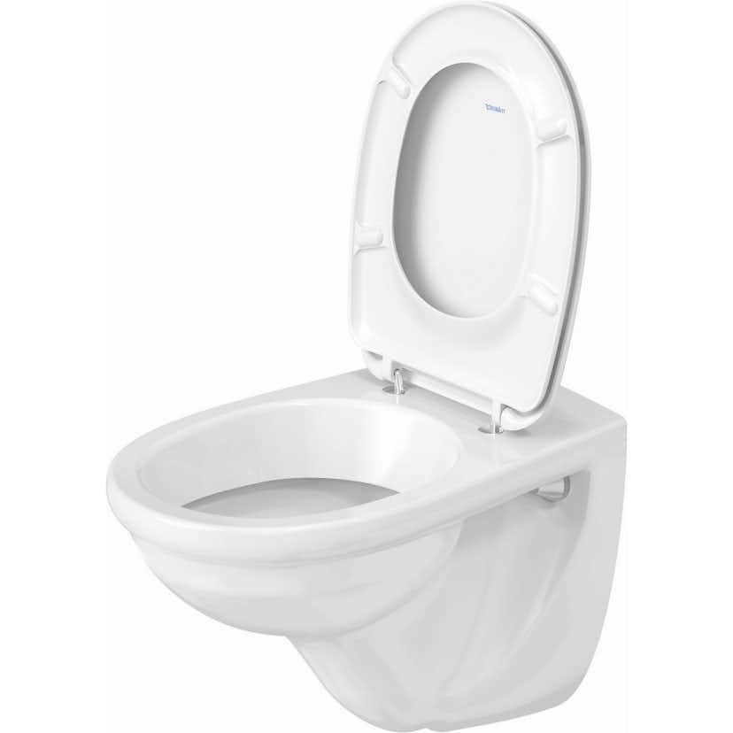 Toalettpaket Duravit D-Code med Vägghängd Toalettstol, Fixtur och Spolknapp