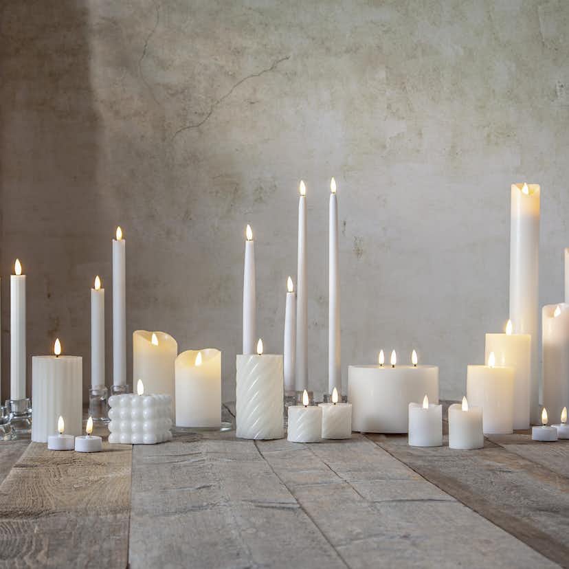 Antikljus Star Trading 2p Flamme Slim38 cm Vit