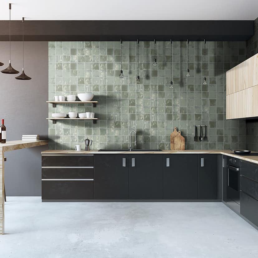 Kakel Lhådös Bristol Eucaliptus 12,5x12,5 Blank cm