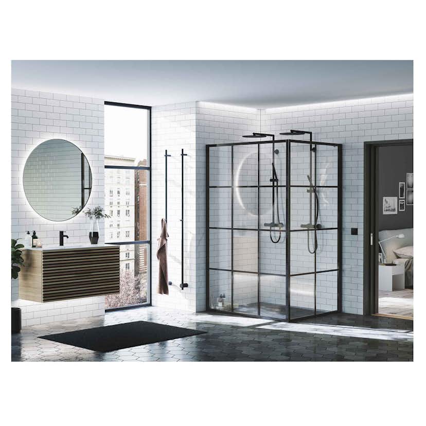 Duschhörn Macro Design Empire Swing Klarglas med Spröjs