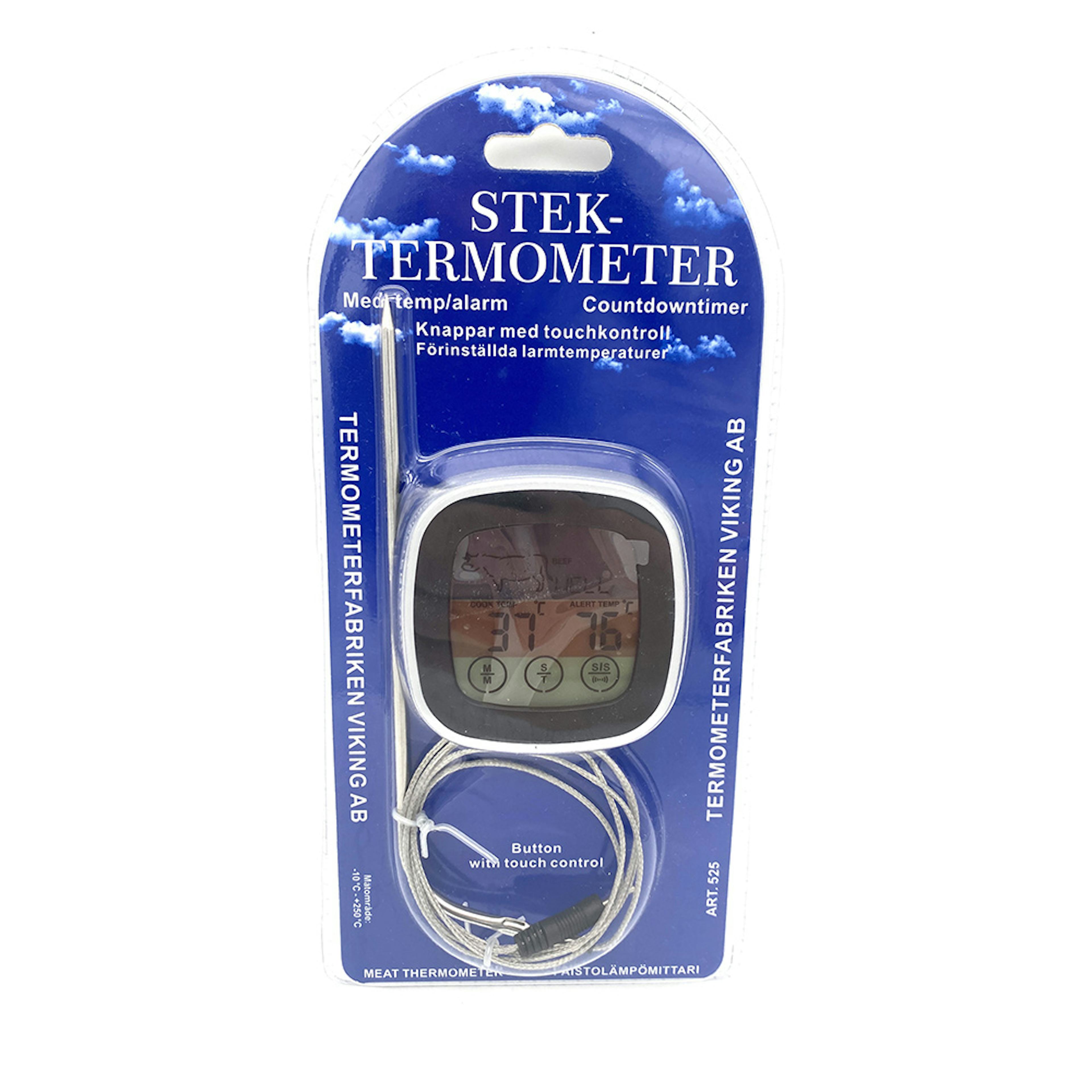Digital stektermometer Termometerfabriken Viking Touchscreen 525