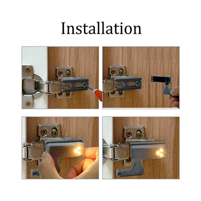 Skåpbelysning AI6 LED Med Gångjärnsmontering för Badrumsskåp