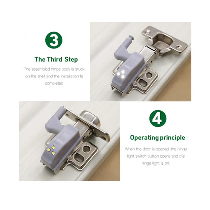 Skåpbelysning AI6 LED Med Gångjärnsmontering för Badrumsskåp