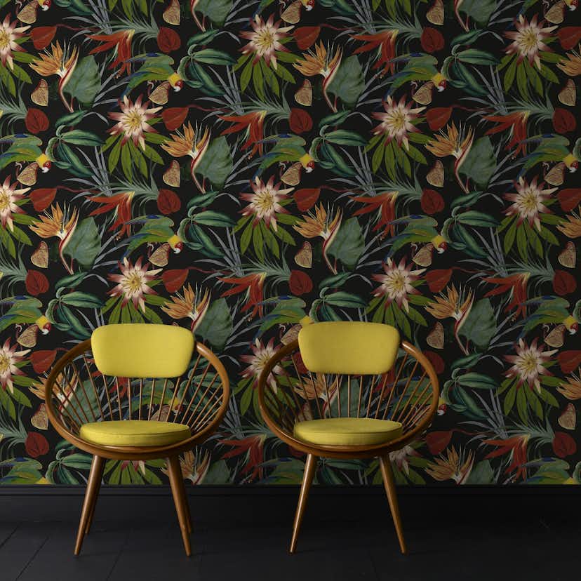 Tapet WOW Papegoja Svart