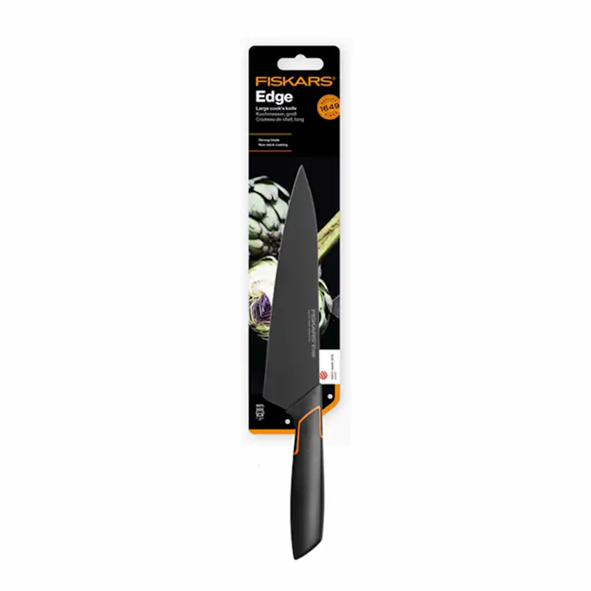 Fiskars Kockkniv Edge – 19 cm Allroundkniv i Helgjutet Rostfritt Stål