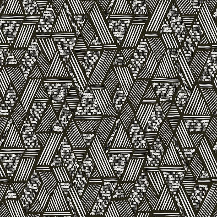 Tapet WOW Ethnic Stitch Svart/Vit