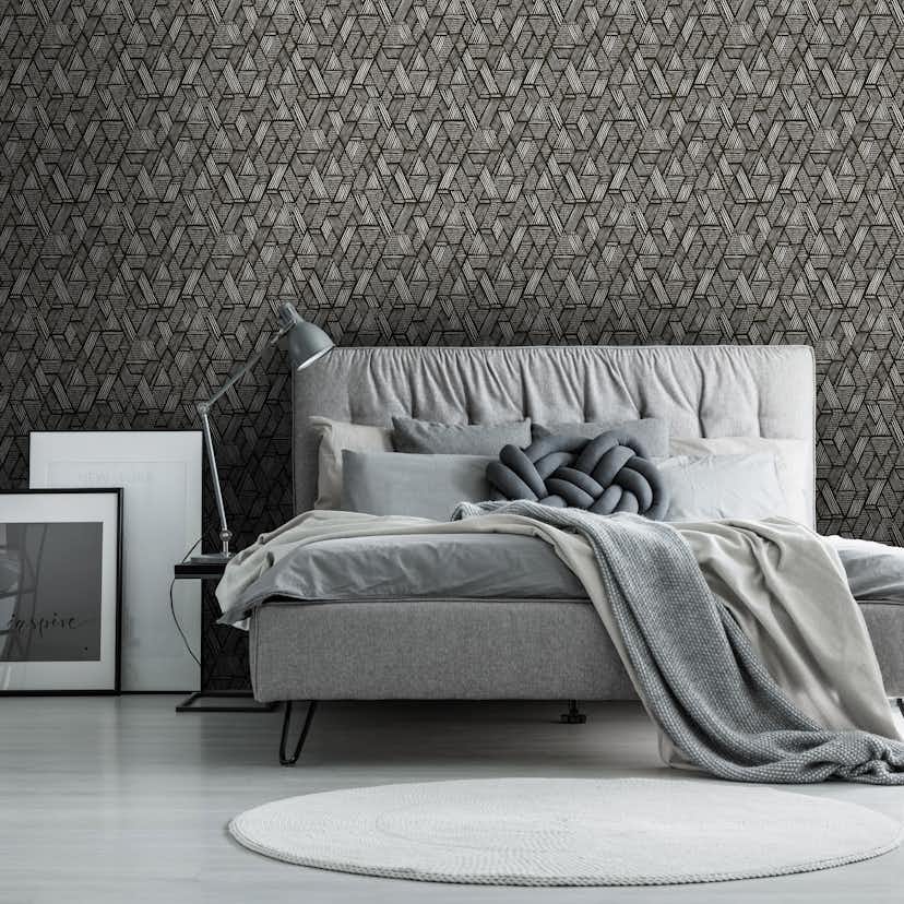 Tapet WOW Ethnic Stitch Svart/Vit