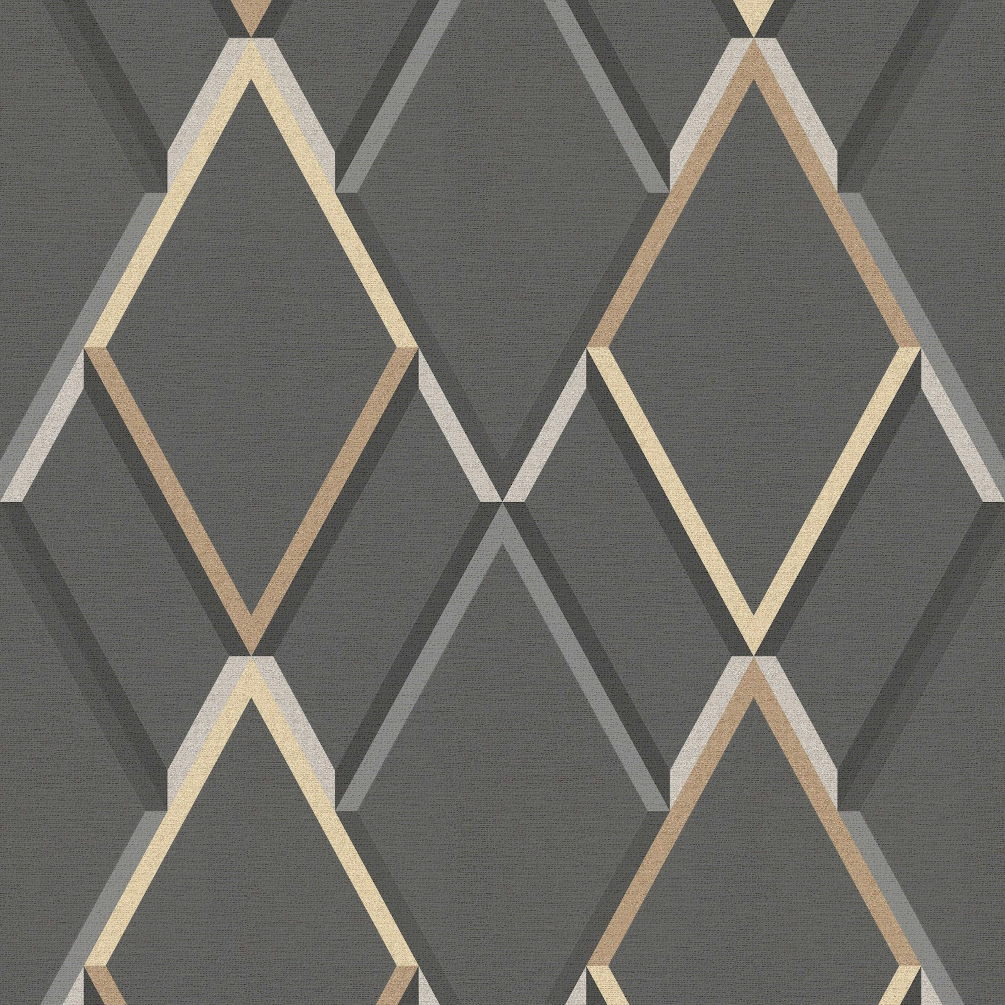 Tapet WOW Metallisk Geometrisk Grå