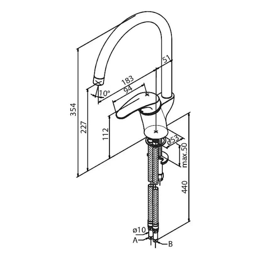 Tvättbänk Nordic Tech NTB 5 med Köksblandare Damixa Space