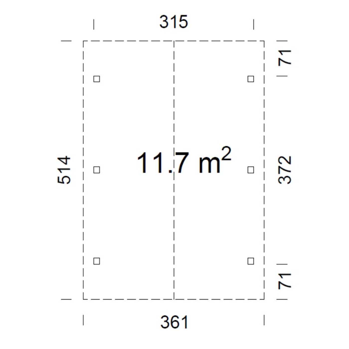 Carport Palmako Robert 11,7 m2