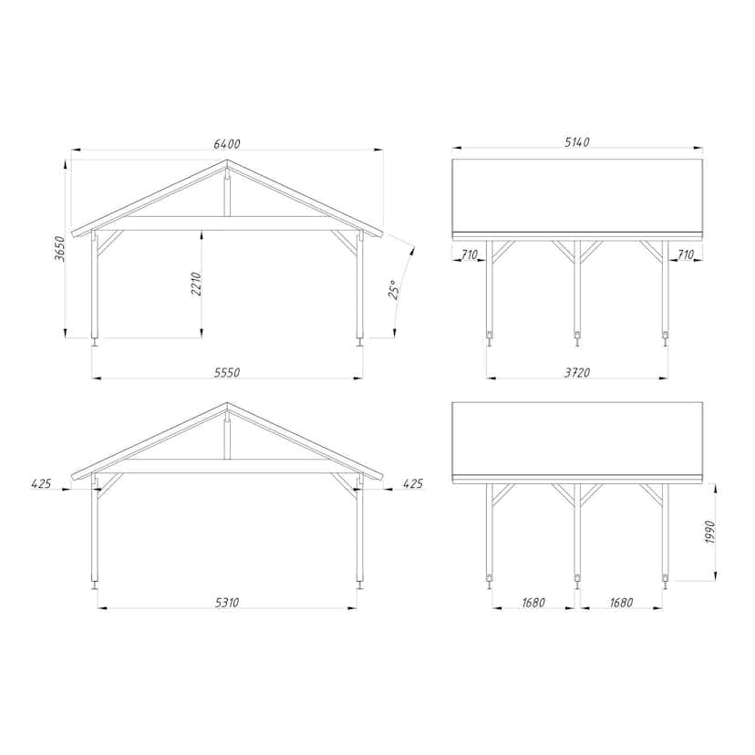 Carport Palmako Robert 20,6 m2