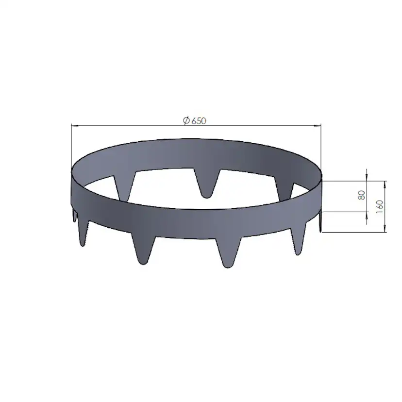 Trädring Skotte Garden Zinkplåt 16cm Hög ⌀65 cm