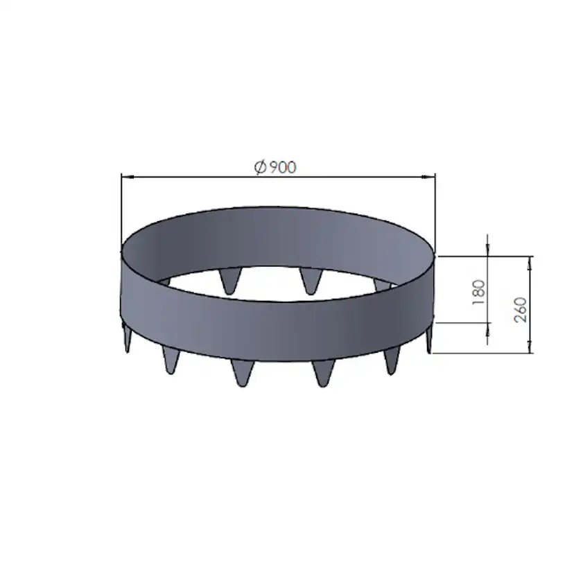 Trädring Skotte Garden Zinkplåt 26cm Hög ⌀90 cm