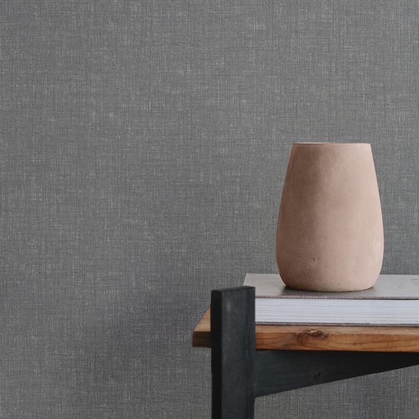 Tapet WOW Linne Glänsande Enfärgad Grå 10125463