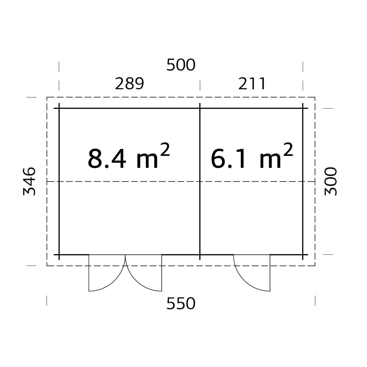 Förråd Palmako Jari 14,5 m2