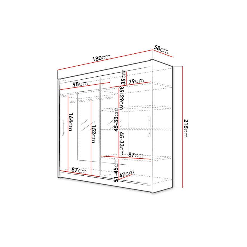 Garderob Scandinavian Choice Prag Smal Fyrkantig Spegel