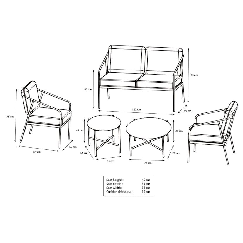 Loungegrupp Outfit Oline Utomhus