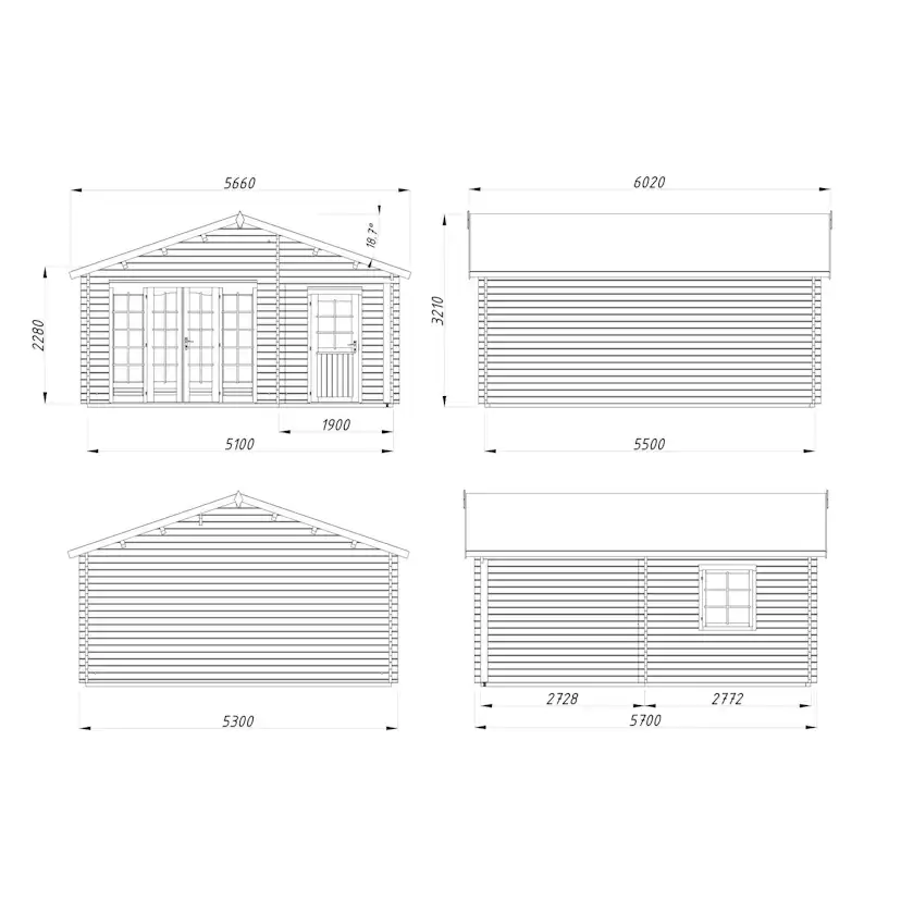 Garage Palmako Roger 21,9 m2 utan Port