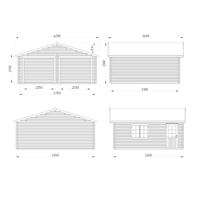 Garage Palmako Roger 28,4 m2 utan Port