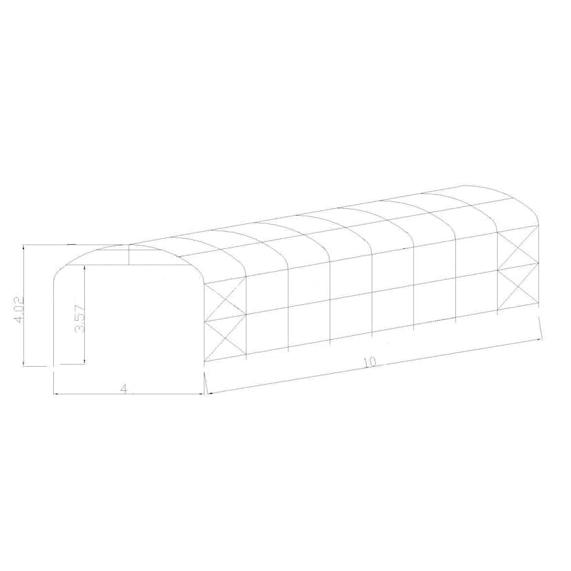 Garagetält Prohall 4x10m Grå Tälthall