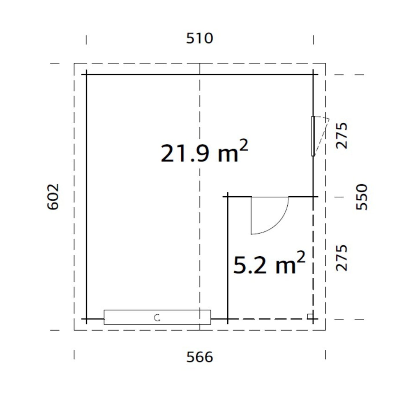 Garage Palmako Roger 21,9 m2 med Takskjutport
