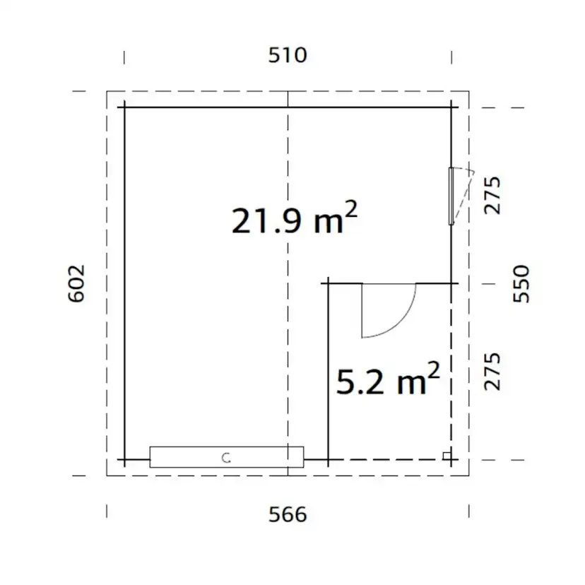 Garage Palmako Roger 21,9 m2 med Takskjutport
