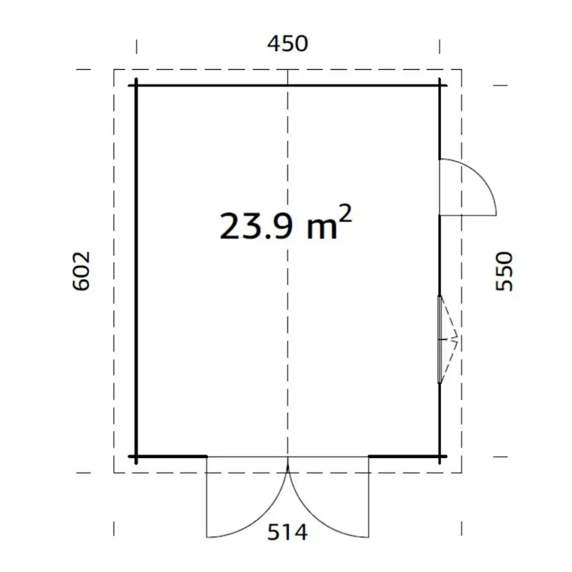 Garage Palmako Roger 23,9 m2 med Dörr