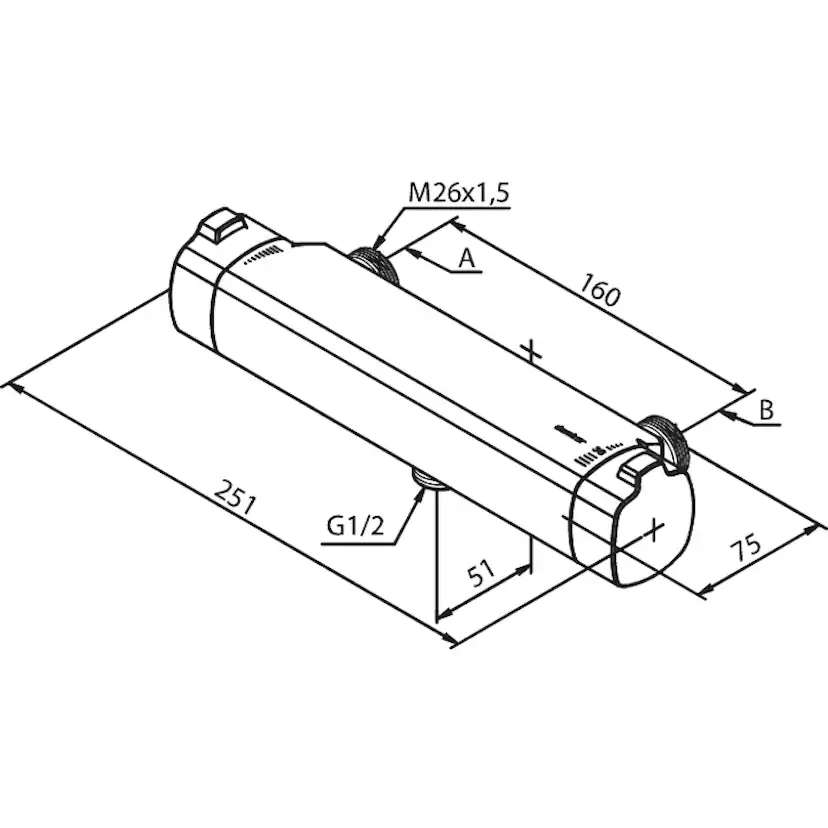 Duschblandare Damixa Pine Thermixa 700 160 cc