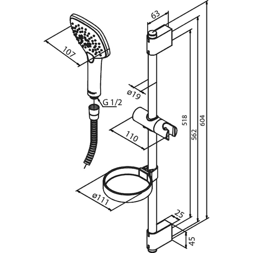 Duschset Damixa Pine Plus