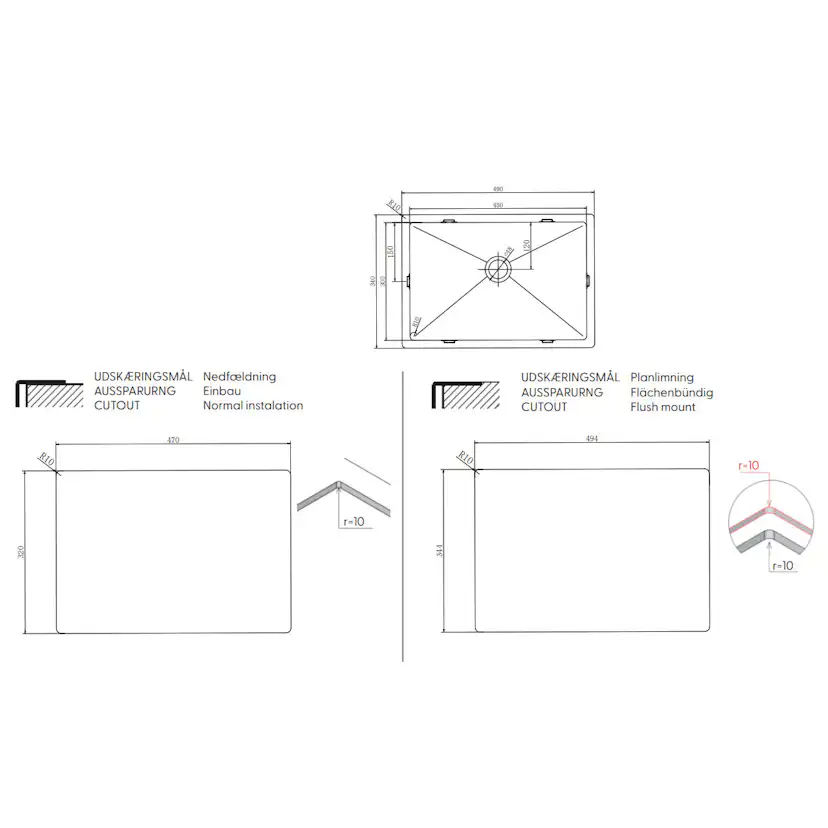 Tvättställ Lavabo Low PVD