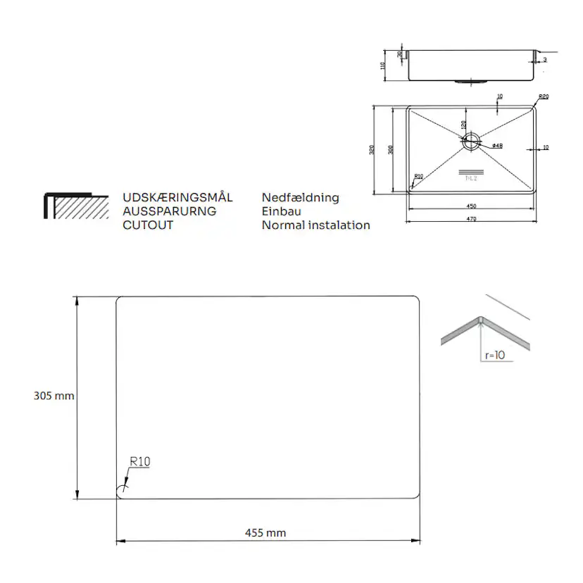 Tvättställ Lavabo High PVD