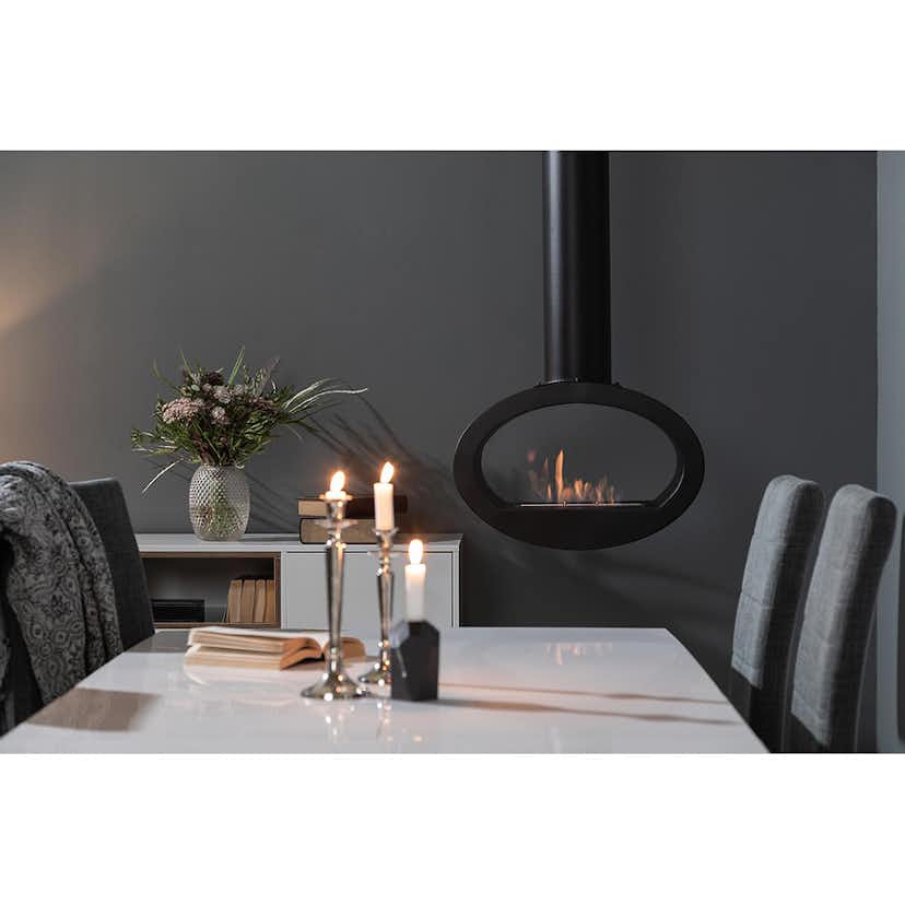 Braskamin Arkiio Mauro Svart Takhängd Etanolkamin i Stål