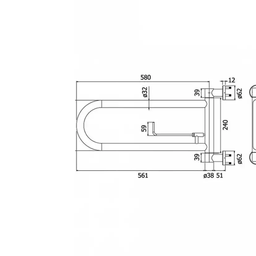 Stödhandtag Strand Stainless GRABBA 0102CS