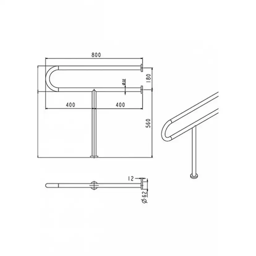 Toalettarmstöd Strand Stainless GRABBA TS795B