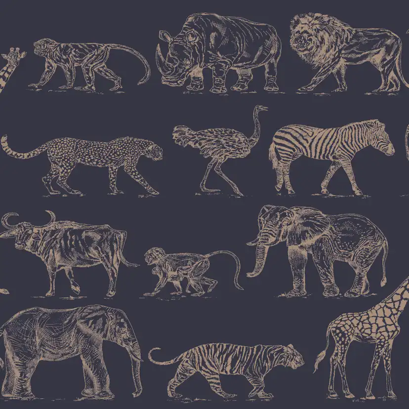 Tapet Boutique Safari Midnight