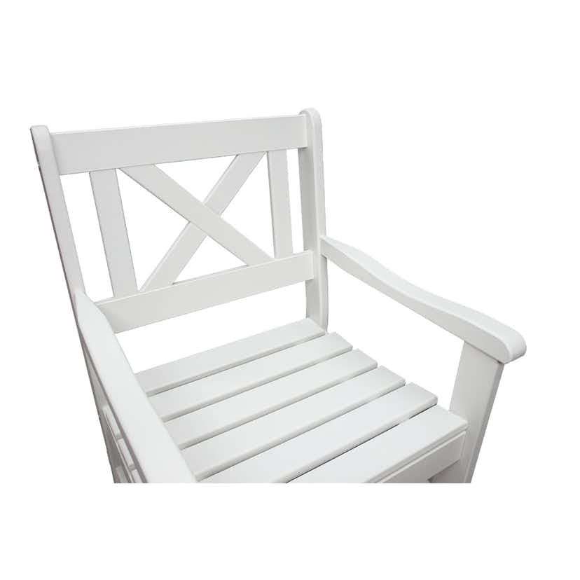 Fåtölj Baltic Garden Europe Vit, 2 st Trädgårdsstolar i Trä